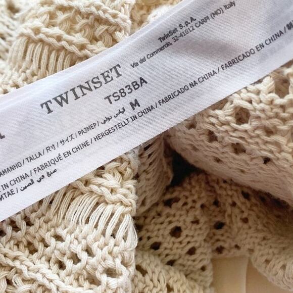 TWINSET Cotton Crochet Mini Dress Medium - Picture 12 of 14